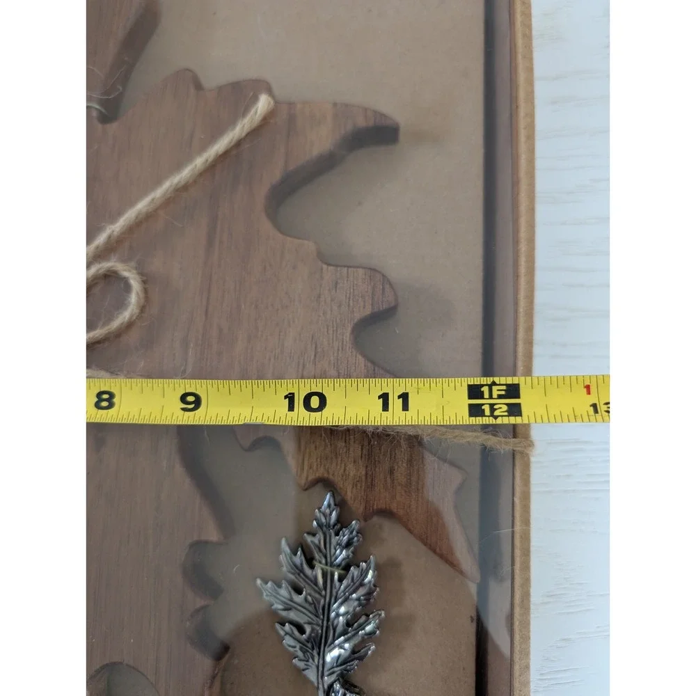 Thirstystone Set Wooden Leaf Cheese Board & Metal Spreader‎ Knife NEW in Pkg
